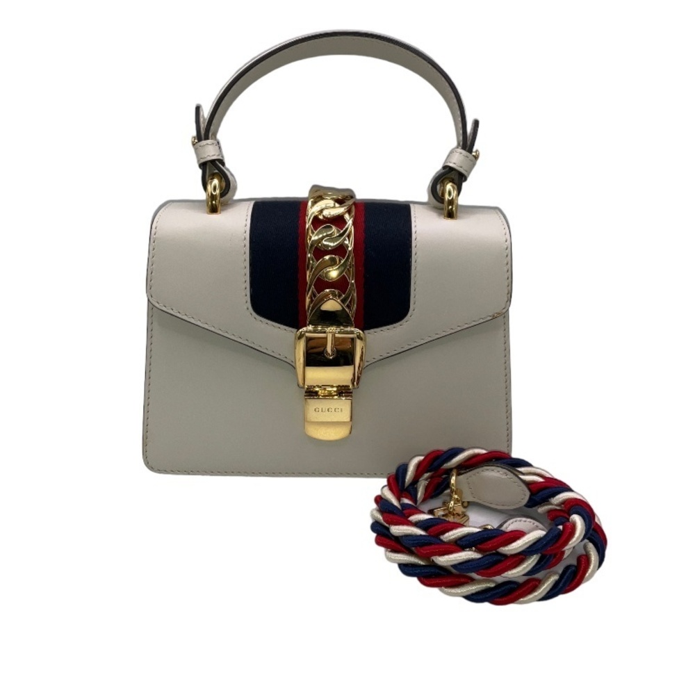 Gucci Sylvie 2way Handbag White